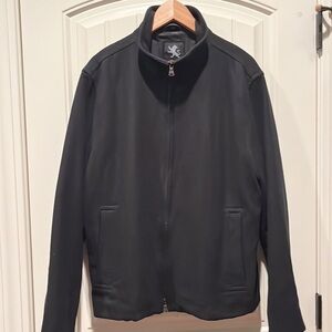 EXPRESS men’s classic black neutral wool blend full zip jacket/coat size Large